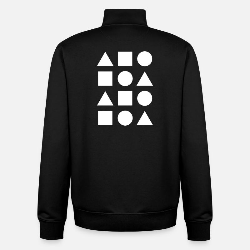 Grille géométrique de formes - Sweat zippé unisexe en coton bio Stanley/Stella - noir