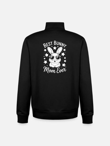 Kanin Siger Mor Kanin Sjove Kaniner Gave - Stanley/Stella unisex sweatshirt med lynlås i økologisk - sort
