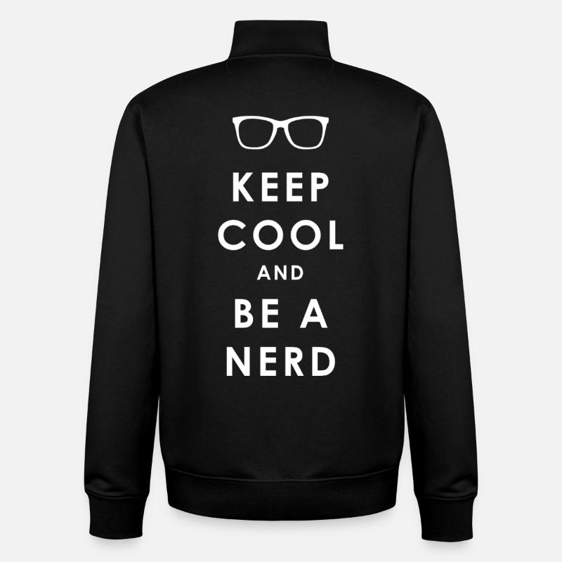 NERDY forever - Keep Cool und Be a Nerd - Unisex Organic Zip Sweatshirt von Stanley/Stella - Schwarz