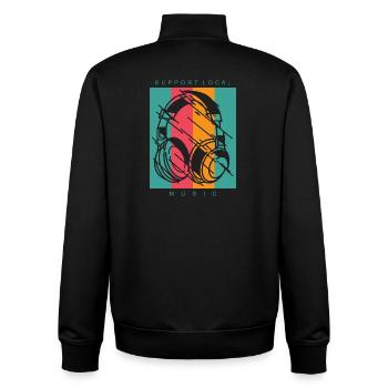 DJ Music Headphone Outfit - Unisex Organic Zip Sweatshirt by Stanley/Stella - black - Back - AI Model Male 185 light (185cm)