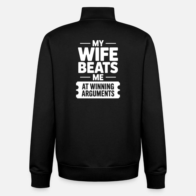 Witzige Rivalität: Gewinnende Argumente - Unisex Organic Zip Sweatshirt von Stanley/Stella - Schwarz