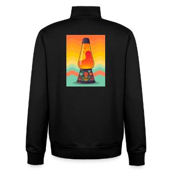Groovy psychedelische Lavalampe in leuchtenden Farben - Unisex Organic Zip Sweatshirt von Stanley/Stella - Schwarz - Hinten - AI Model Male 185 light (185cm)