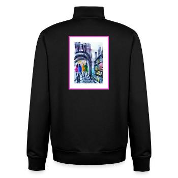Urban style Aquarell, abstrakt  - Unisex Organic Zip Sweatshirt von Stanley/Stella - Schwarz - Hinten - AI Model Male 185 light (185cm)
