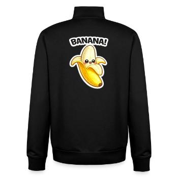 Kawaii Banane Cartoon Aufdruck - Unisex Organic Zip Sweatshirt von Stanley/Stella - Schwarz - Hinten - AI Model Male 185 light (185cm)