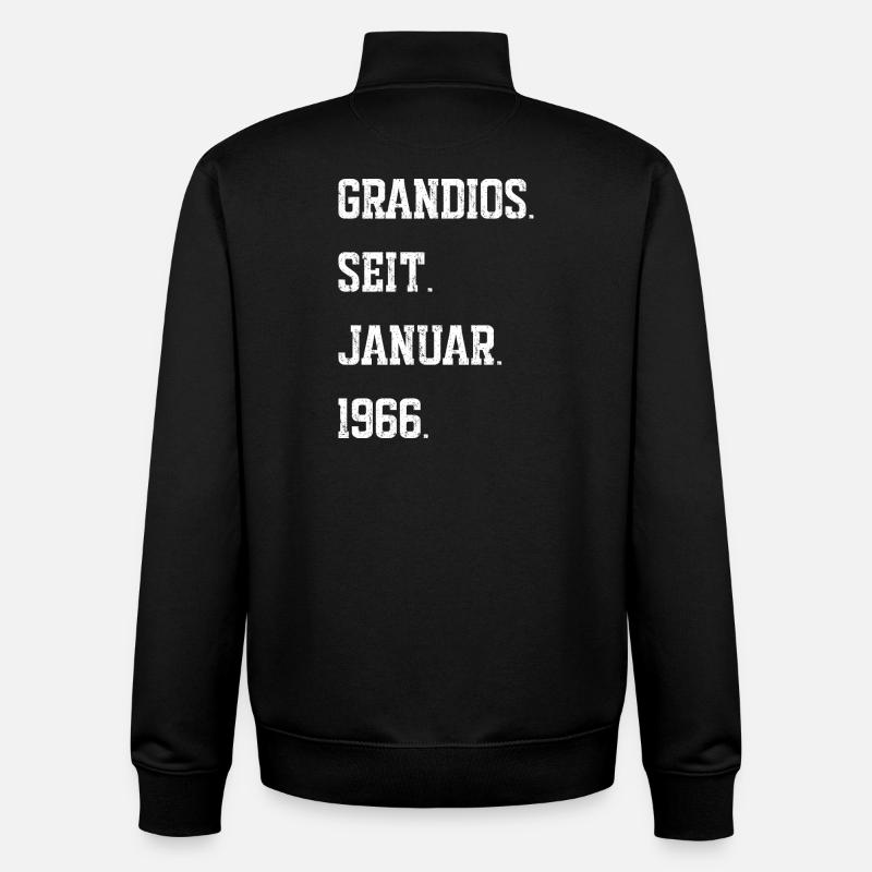 60e anniversaire janvier 1966 - Sweat zippé unisexe en coton bio Stanley/Stella - noir