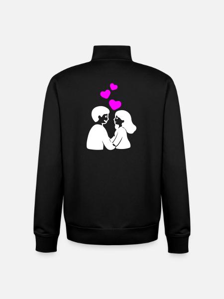 Verliebt Paar Herz - Unisex Organic Zip Sweatshirt von Stanley/Stella - Schwarz