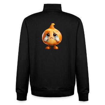 Onion Tears Mascot - Unisex Organic Zip Sweatshirt by Stanley/Stella - black - Back - AI Model Male 185 light (185cm)