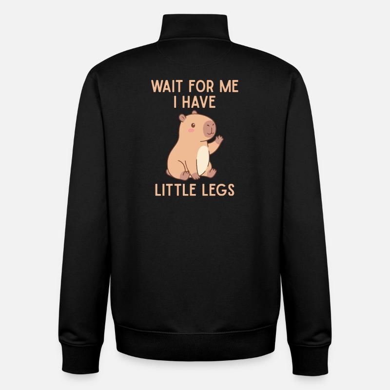 Attends-moi J’ai de Petites Jambes - Sweat zippé unisexe en coton bio Stanley/Stella - noir