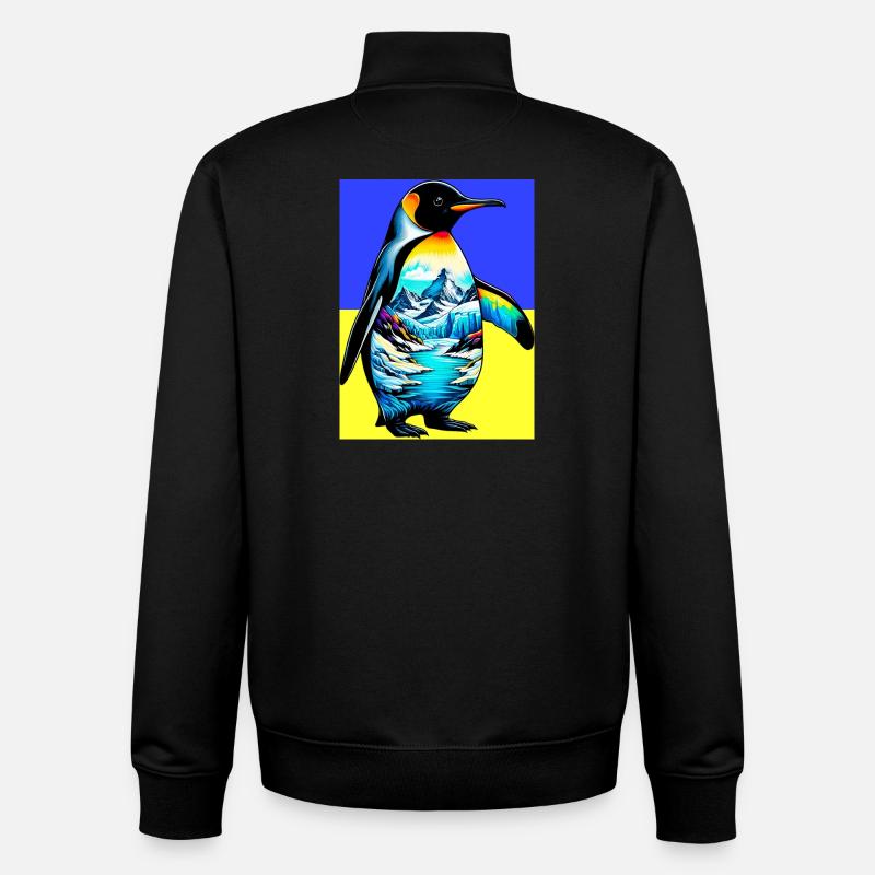 pingouin - Sweat zippé unisexe en coton bio Stanley/Stella - noir