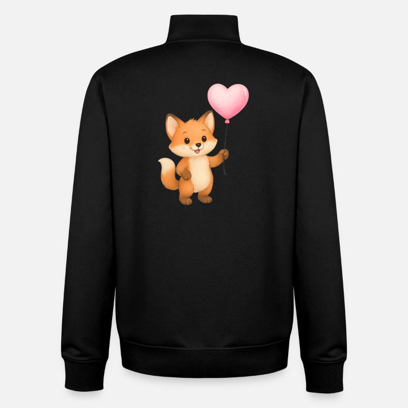Herzballon Fuchs - Unisex Organic Zip Sweatshirt von Stanley/Stella - Schwarz
