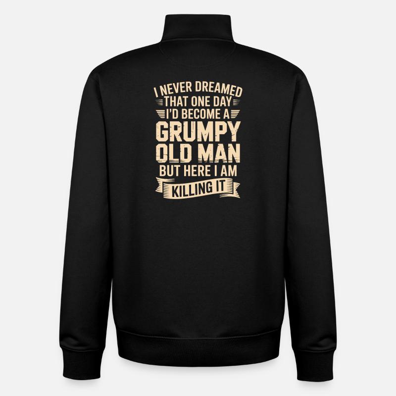 Grumpy Old Man: Killing It - Sweat zippé unisexe en coton bio Stanley/Stella - noir
