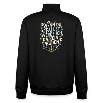 Wenn du fällst werde ich da sein - Unisex Organic Zip Sweatshirt von Stanley/Stella - Schwarz - Hinten - AI Model Male 185 light (185cm)