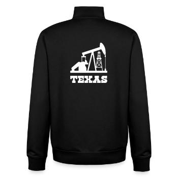 Texas Oilfield Pumpjack Design - Unisex Organic Zip Sweatshirt von Stanley/Stella - Schwarz - Hinten - AI Model Male 185 light (185cm)
