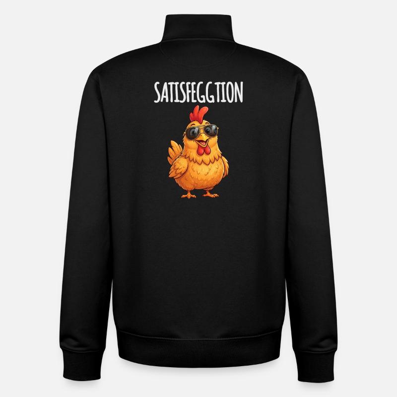 Satisfeggtion Chicken - Unisex Organic Zip Sweatshirt by Stanley/Stella - black