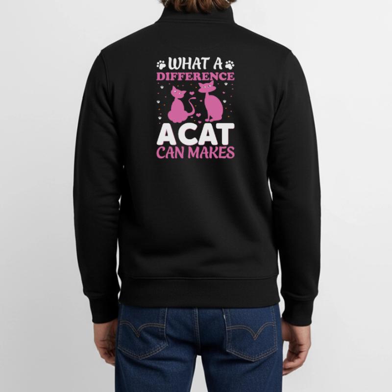 What a difference a cat could make Unisex Organic Zip Sweatshirt by Stanley/Stella