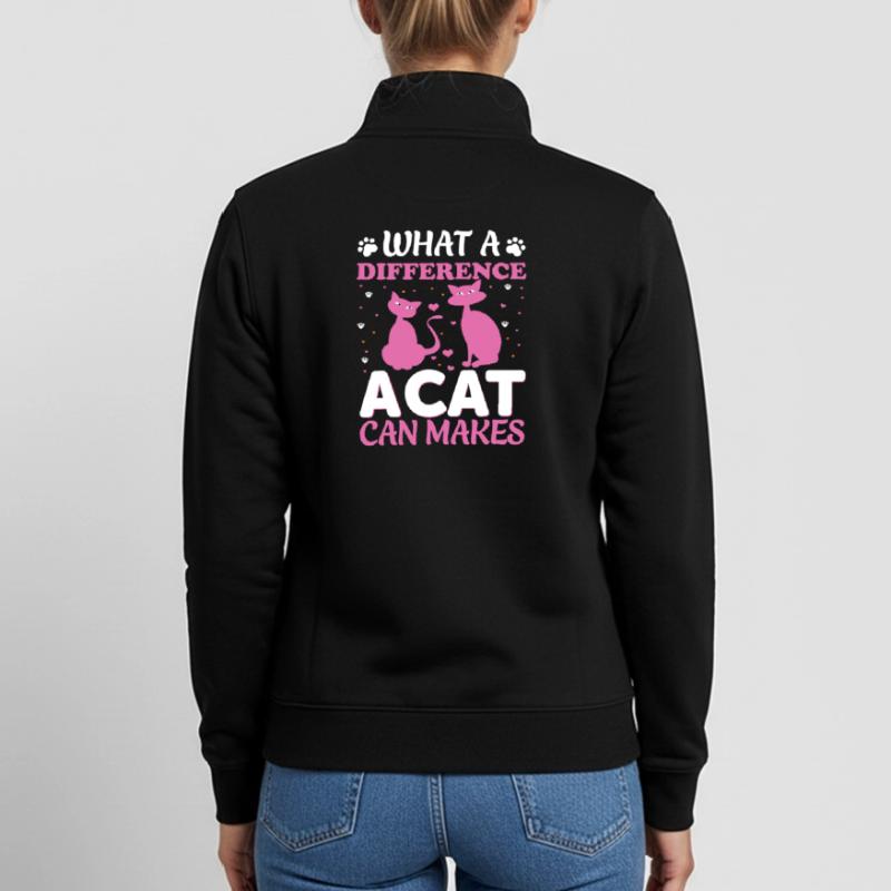 What a difference a cat could make Unisex Organic Zip Sweatshirt by Stanley/Stella