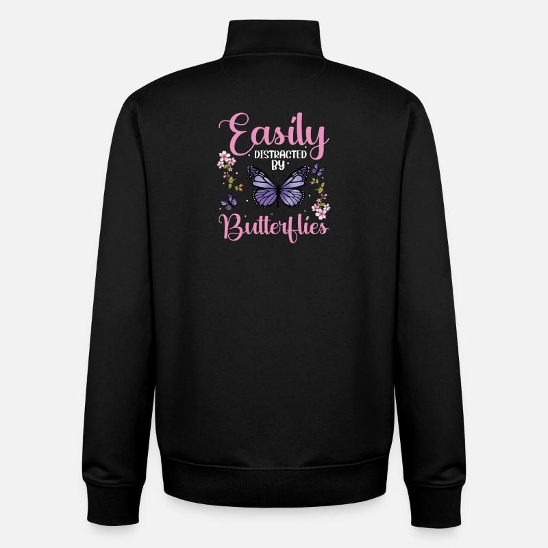 Easily Butterflies - Unisex Organic Zip Sweatshirt von Stanley/Stella - Schwarz
