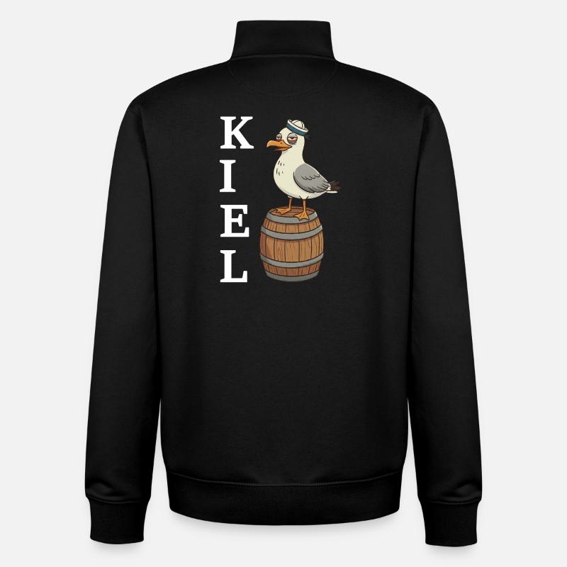 Mouette de Kiel - Sweat zippé unisexe en coton bio Stanley/Stella - noir