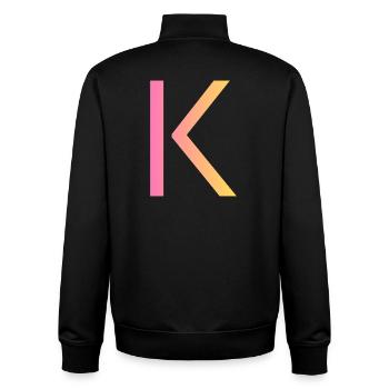 K - Unisex Organic Zip Sweatshirt von Stanley/Stella - Schwarz - Hinten - AI Model Male 185 light (185cm)