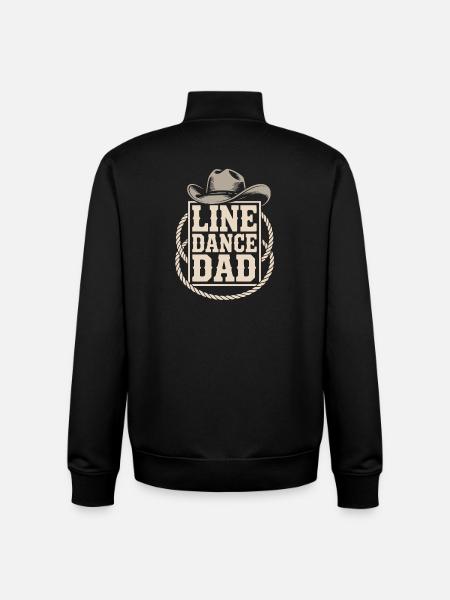 Line Dance Pappa Cowboy-look - Unisex sweatshirt med dragkedja i ekologisk bomull Stanley/Stella - svart