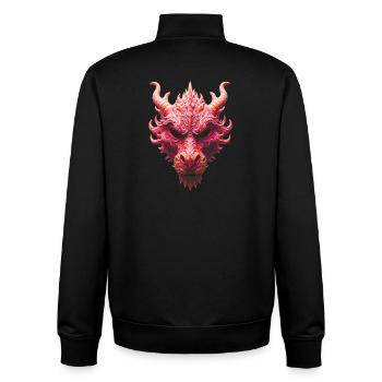 Aurora Red Dragon Mask - Unisex Organic Zip Sweatshirt by Stanley/Stella - black - Back - AI Model Male 185 light (185cm)