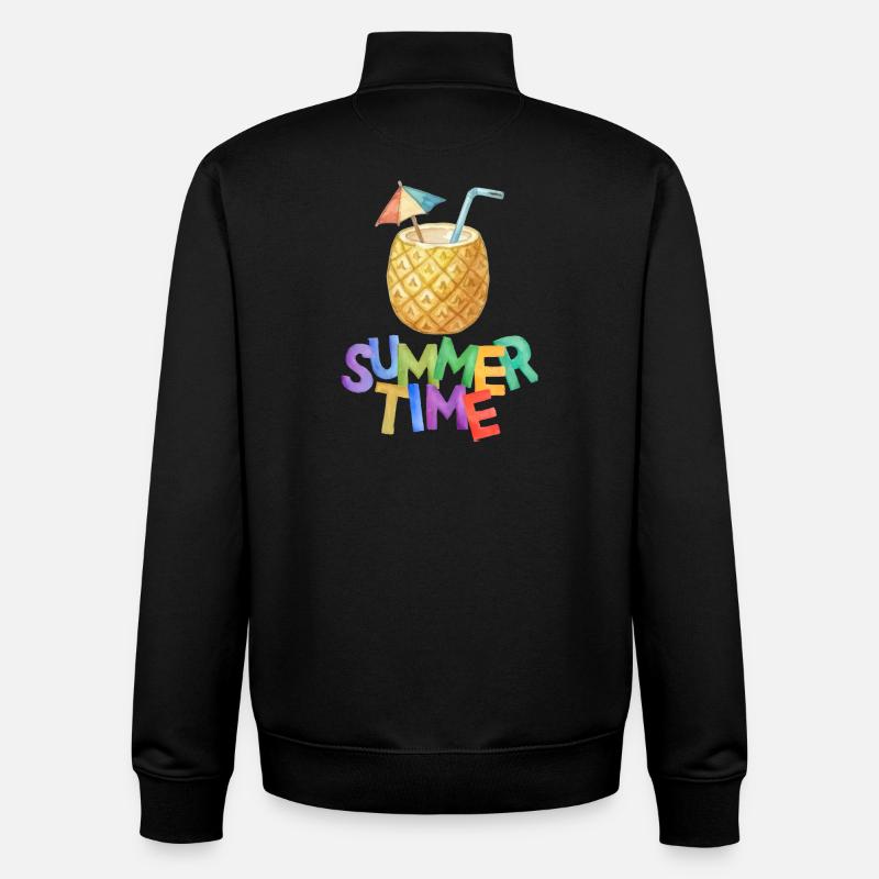 Boisson à l’ananas d’été - Sweat zippé unisexe en coton bio Stanley/Stella - noir
