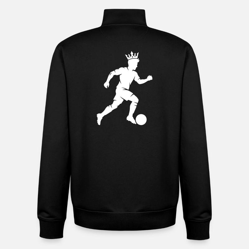 Silhouette du footballeur - Sweat zippé unisexe en coton bio Stanley/Stella - noir