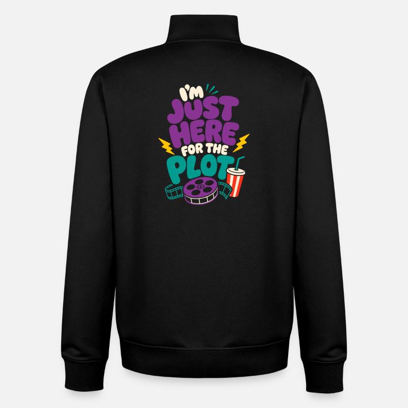 Just Here For The Plot - Unisex Organic Zip Sweatshirt by Stanley/Stella - black