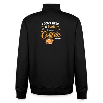 Kein Plan, Nur Kaffee - Unisex Organic Zip Sweatshirt von Stanley/Stella - Schwarz - Hinten - AI Model Male 185 light (185cm)