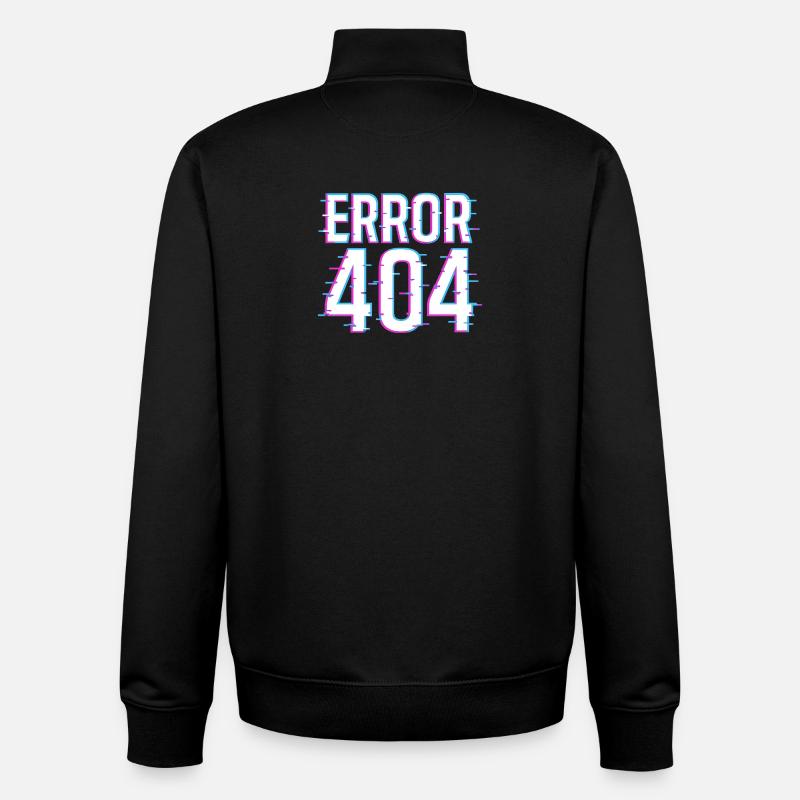 Lettrage Neon Error 404 - Sweat zippé unisexe en coton bio Stanley/Stella - noir