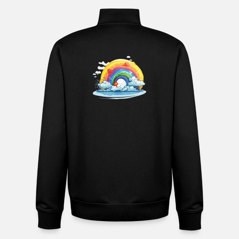 Regenbogen Pride - Unisex Organic Zip Sweatshirt von Stanley/Stella - Schwarz