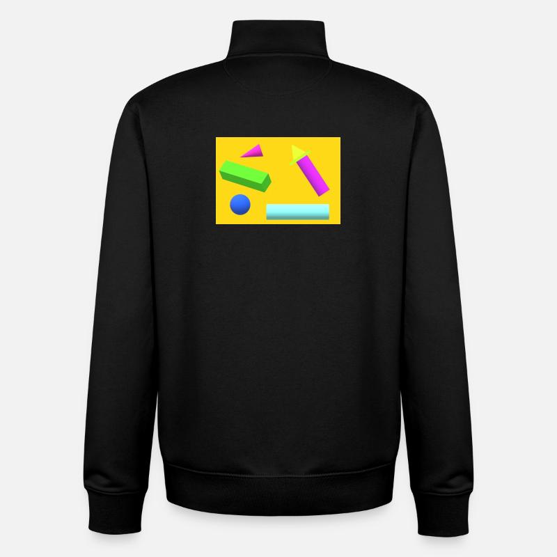 Lebendiger geometrischer abstrakter Druck - Unisex Organic Zip Sweatshirt von Stanley/Stella - Schwarz