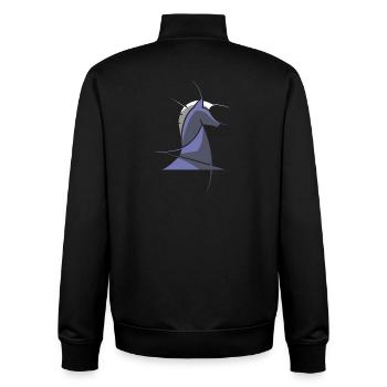 Schachpferd modern – Abstraktes Chess Design - Unisex Organic Zip Sweatshirt von Stanley/Stella - Schwarz - Hinten - AI Model Male 185 light (185cm)