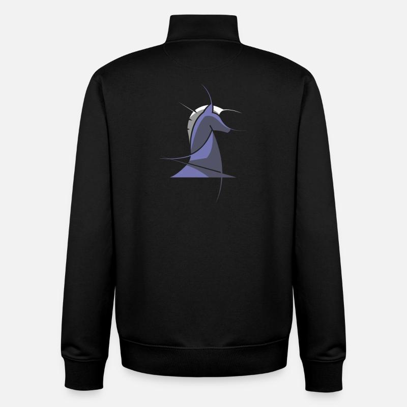 Schachpferd modern – Abstraktes Chess Design - Unisex Organic Zip Sweatshirt von Stanley/Stella - Schwarz