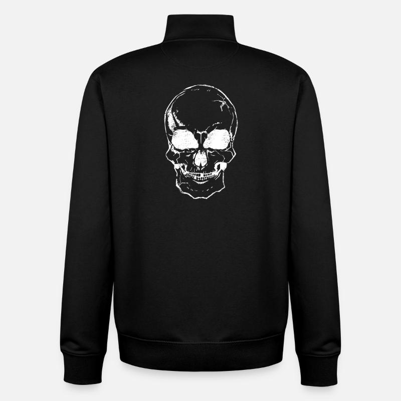 scull chalk white - Unisex Organic Zip Sweatshirt von Stanley/Stella - Schwarz