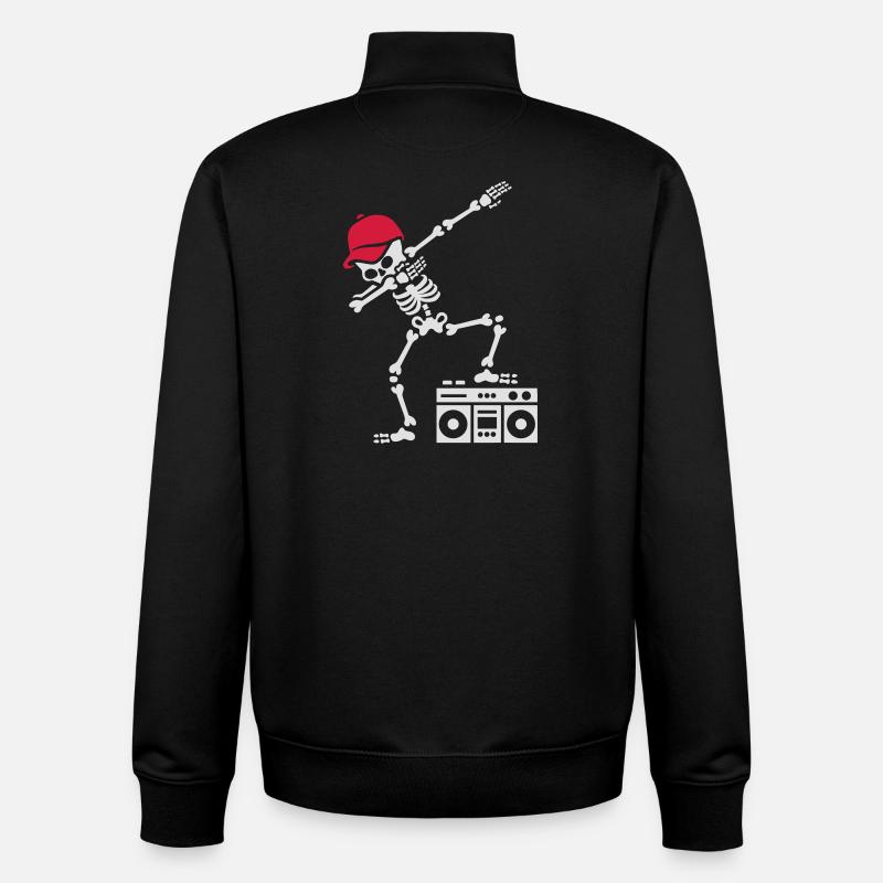 Dab dabbing skeleton boombox - Ghetto blaster - Sweat zippé unisexe en coton bio Stanley/Stella - noir