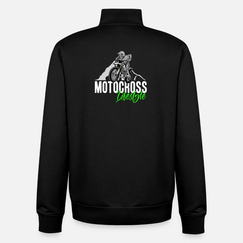 Motocross Lifestyle - Sweat zippé unisexe en coton bio Stanley/Stella - noir