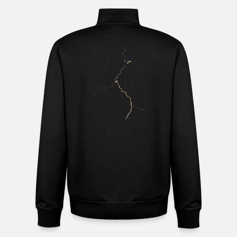 Veines dorées sur noir - Sweat zippé unisexe en coton bio Stanley/Stella - noir