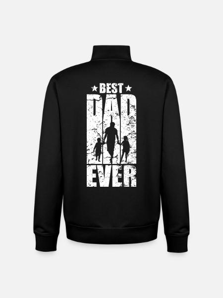 BEST DAD EVER DAD OF TWO - Unisex Organic Zip Sweatshirt by Stanley/Stella - black
