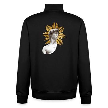 | David with Halo Michelangelo - Unisex Organic Zip Sweatshirt by Stanley/Stella - black - Back - AI Model Male 185 light (185cm)