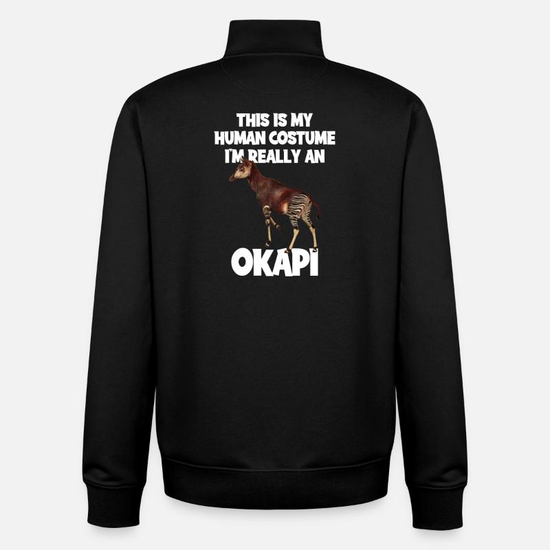 Expédition au zoo d'Okapi - Sweat zippé unisexe en coton bio Stanley/Stella - noir