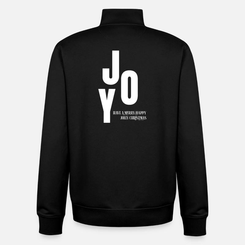 Joyful Christmas Typographic Logo - Unisex Organic Zip Sweatshirt by Stanley/Stella - black