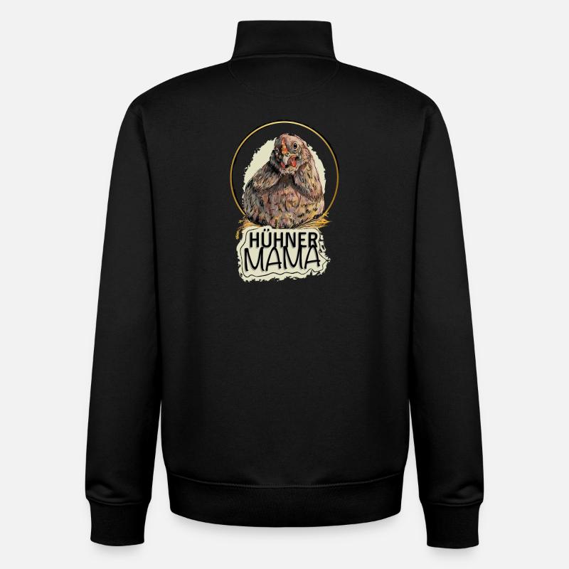 La maman des poules - Sweat zippé unisexe en coton bio Stanley/Stella - noir