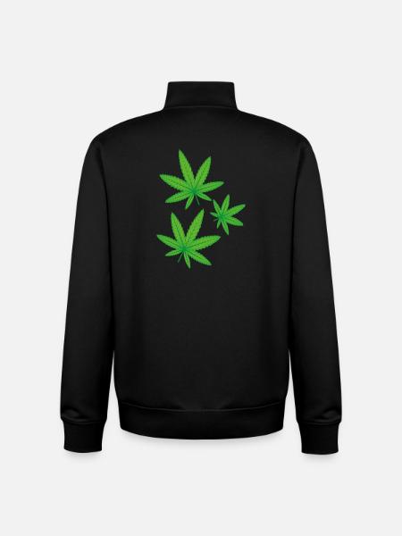 Feuilles de cannabis vertes - Sweat zippé unisexe en coton bio Stanley/Stella - noir