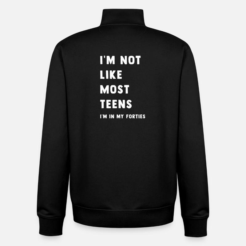 I'm not like most teens - Unisex Organic Zip Sweatshirt von Stanley/Stella - Schwarz