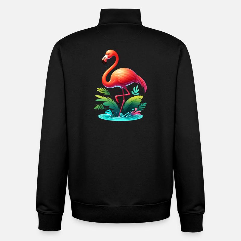 Flamant - Sweat zippé unisexe en coton bio Stanley/Stella - noir