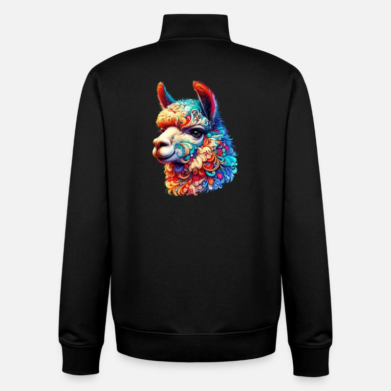 Alpaga - Sweat zippé unisexe en coton bio Stanley/Stella - noir