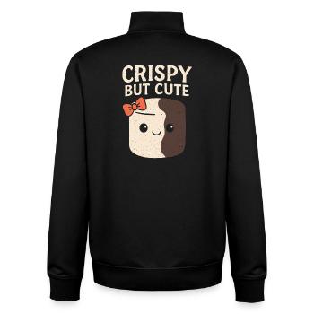 Crispy but cute - Marshmallow Humor - Unisex Organic Zip Sweatshirt by Stanley/Stella - black - Back - AI Model Male 185 light (185cm)