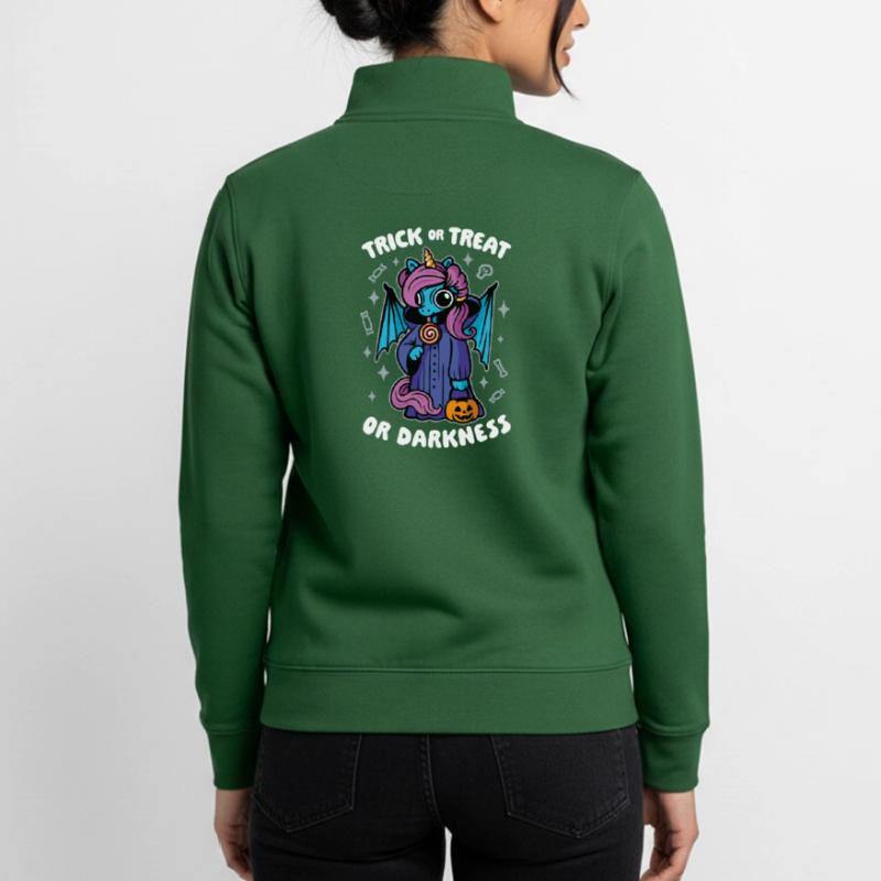 Dunkles süßes Einhorn - Süßes oder Saures oder Dunkelheit Unisex Organic Zip Sweatshirt von Stanley/Stella