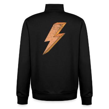 Lightning symbol in warm orange 3D - Unisex Organic Zip Sweatshirt by Stanley/Stella - black - Back - AI Model Male 185 light (185cm)